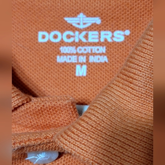 Dockers 100% Cotton Orange Polo T Shirt Medium - Picture 4 of 9